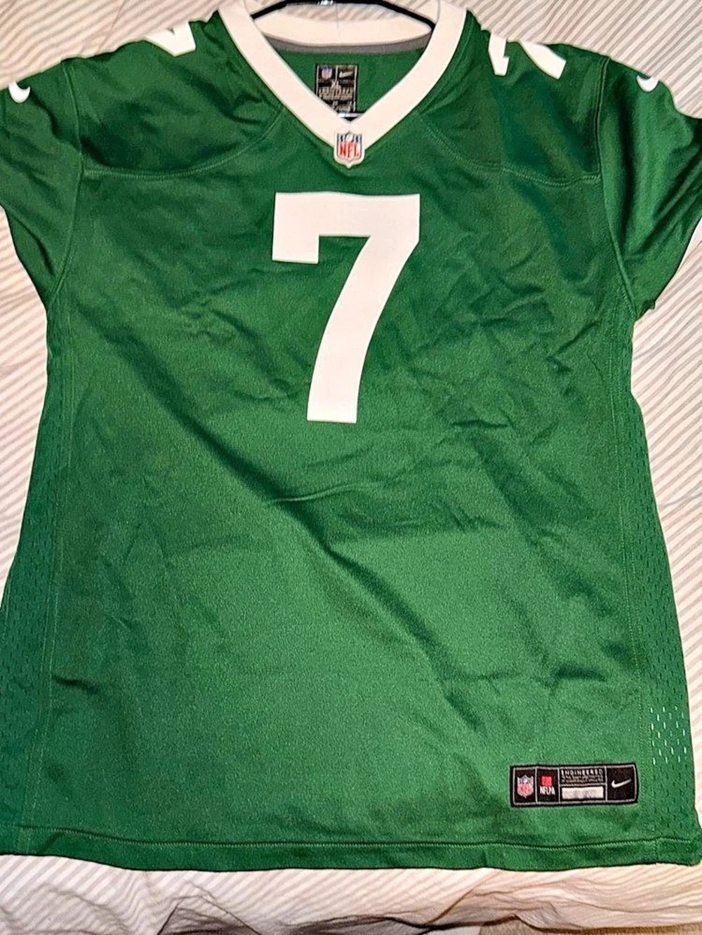 Nike New York Jets Justin Fields #7 Nike Game Jersey Green & White Jersey